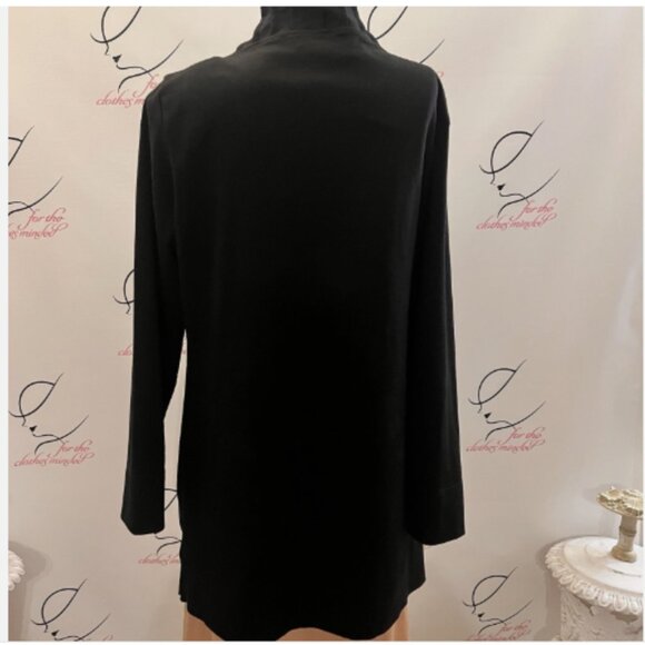 Multiples. Size S. Pleated Ruffle Open Front Duster. Whimsigoth. Black. B128 - Picture 5 of 6